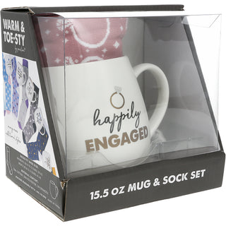 Happily Engaged 15.5 oz Mug and Sock Set