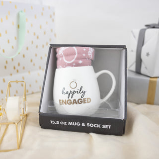 Happily Engaged 15.5 oz Mug and Sock Set