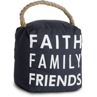 Faith Family Friends 5" x 6" Dark Gray Door Stopper