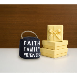 Faith Family Friends 5" x 6" Dark Gray Door Stopper