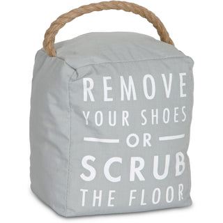 Remove your Shoes 5" x 6" Gray Door Stopper