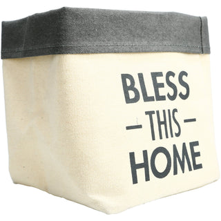 Bless This Home Canvas Planter Cover (Holds 6" Pot)