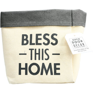 Bless This Home Canvas Planter Cover (Holds 6" Pot)