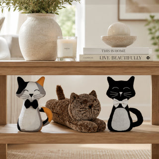 Pepper Tuxedo Cat Door Stopper
