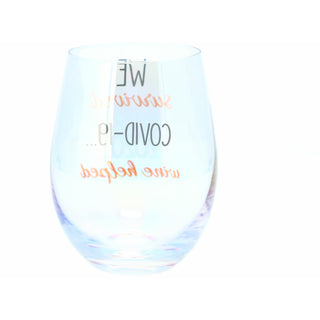 We Survived 18 oz Stemless Wine Glass