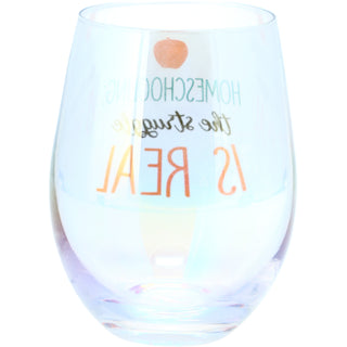 Homeschooling 18 oz Stemless Wine Glass