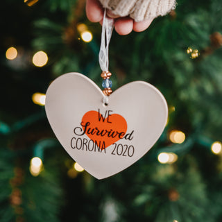 We Survived 3.5" Heart-Shaped Ornament