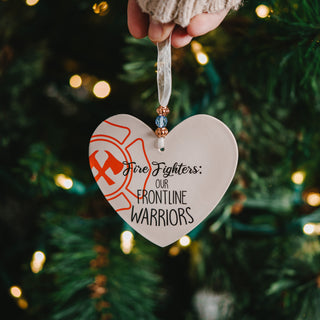 Fire Fighters 3.5" Heart-Shaped Ornament