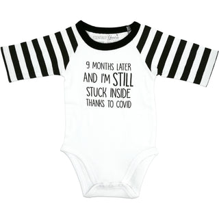 Still Stuck Bodysuit
3/4 Length Black & White Sleeve