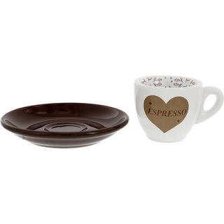 Love Espresso 2.5 oz Espresso Cup and Saucer