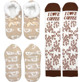 Love Coffee Slipper Sock Gift Set