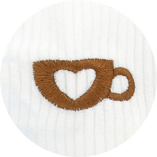 Maybe Coffee White Adjustable Corduroy Hat