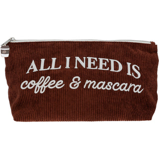 Coffee & Mascara Corduroy Zippered Pouch