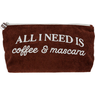 Coffee & Mascara Corduroy Zippered Pouch