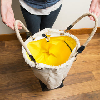 A-Peel-ing- White 18" x 15" x 6.75" Large Canvas Tote Bag