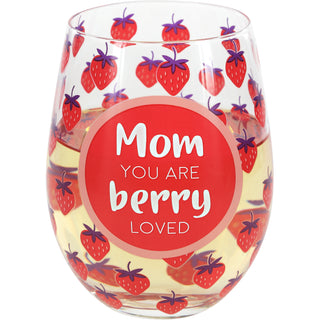 Mom 18 oz Stemless Wine Glass