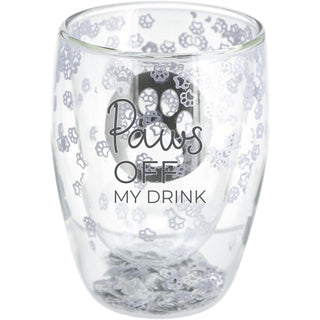 Paws Off 10 oz Double-Walled Stemless Wine Glass