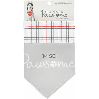 I'm So Pawsome 12" x 8" Canvas Slip on Pet Bandana