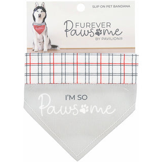 I'm So Pawsome 12" x 8" Canvas Slip on Pet Bandana