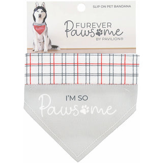 I'm So Pawsome 7" x 5" Canvas Slip on Pet Bandana
