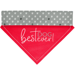 Best Dog Ever 7" x 5" Canvas Slip on Pet Bandana