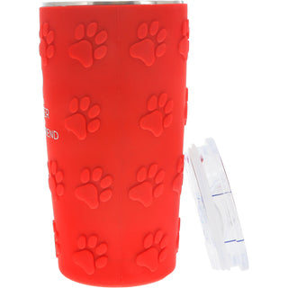 Furry Friend 20 oz Travel Tumbler with 3D Silicone Wrap