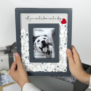 Love and a Dog 8" x 10" Picture Frame (Holds 3.5" x 5.5" Photo)