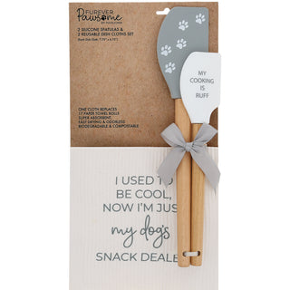 Snack Dealer Spatula and Reusable Dish Cloth Set
(2 of Each)