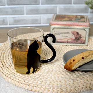 Feline Fine 12 oz Glass Cup
