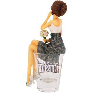 Beautiful Bridesmaid 5.75" Girl in Shot Glass