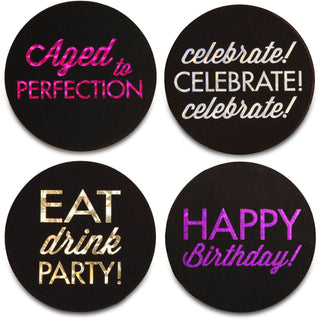 Happy Birthday 4" Round Coasters (Set of 4)