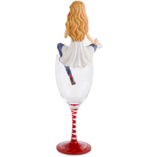 Glass is empty, Call Wine-1-1!      11.5" Girl in Glass