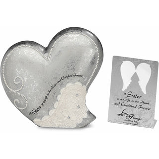 Sister 4" Heart Self-Standing Plaque