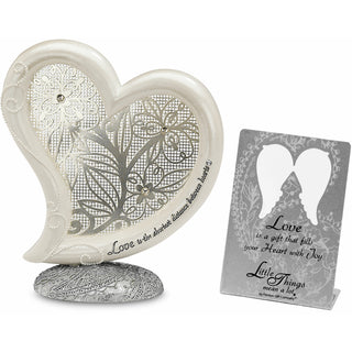 Love 4" Self-Standing Heart Plaque