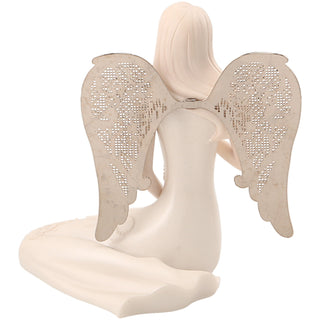 March Birthstone Angel 3.5" March Angel with Aquamarine Butterfly