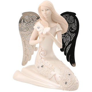 April Birthstone Angel 3.5" April Angel with Diamond Butterfly