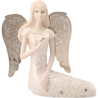 June Birthstone Angel 3.5" June Angel with Pearl Butterfly