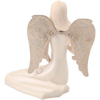 June Birthstone Angel 3.5" June Angel with Pearl Butterfly