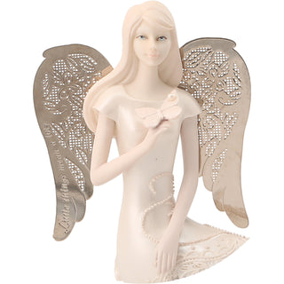 June Birthstone Angel 3.5" June Angel with Pearl Butterfly