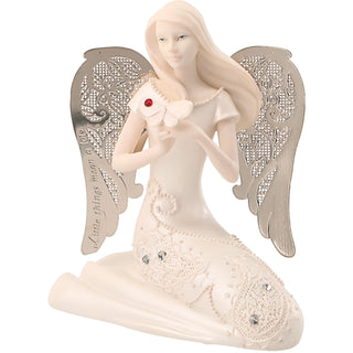 July Birthstone Angel 3.5" July Angel with Ruby Butterfly