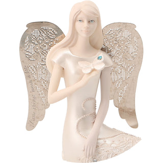 December Birthstone Angel 3.5" December Angel with Blue Topaz Butterfly