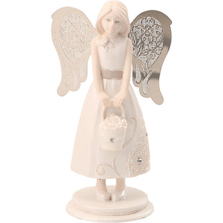 Flower Girl 4.25" Angel with Basket Flowers