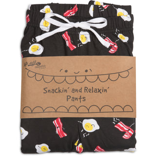 Bacon and Eggs Black Unisex Lounge Pants