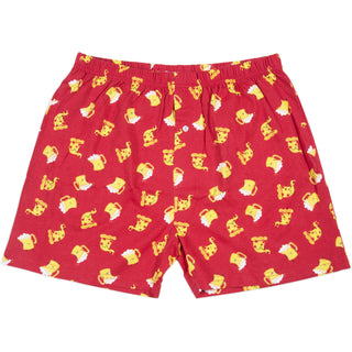 Beer and Pizza Red Unisex Boxers