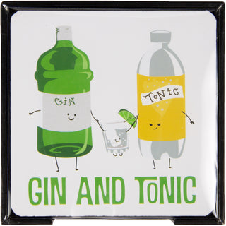 Gin & Tonic 4" Coaster Set with Box (4 Piece)