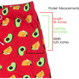 Taco and Avocado XS Red Unisex Lounge Pants
