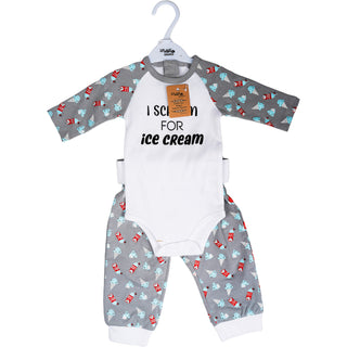 I Scream Gray Bodysuit & Pants Set