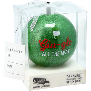 Gin-gle 4" Ornament  with Unisex Holiday Socks