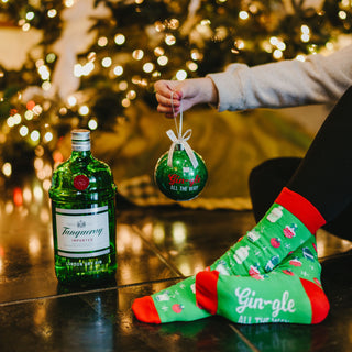 Gin-gle 4" Ornament  with Unisex Holiday Socks