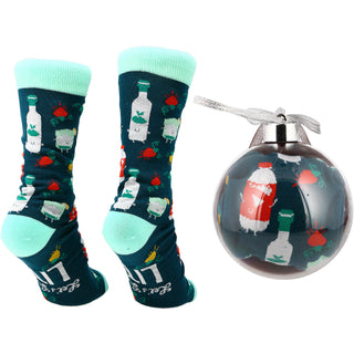 Get Lit 4" Ornament  with Unisex Holiday Socks